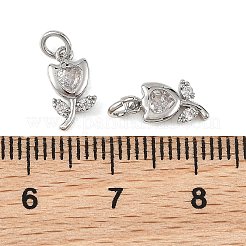 SHEGRACE Brass Micro Pave Clear Cubic Zirconia Charms&nbsp;XGRQ4N295-706P