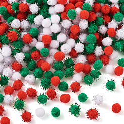 600Pcs 6 Colors Christmas Handmade DIY Doll Craft Pom Pom Yarn Pom Pom Balls&nbsp;AJEW-TA0003-34