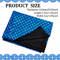 Sparkly Hologram Spandex Mermaid Printed Fish Scale Fabric&nbsp;DIY-WH0304-587A