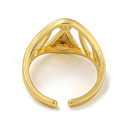 Virgin Mary Hollow Brass Micro Pave Cubic Zirconia Open Cuff Rings for Women&nbsp;RJEW-Z050-19G