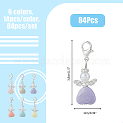 84Pcs 6 Colors Opaque Resin Pendant Decorations&nbsp;HJEW-AB00749