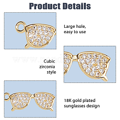 8Pcs Brass Micro Pave Cubic Zirconia Pendants&nbsp;KK-HS0015-78