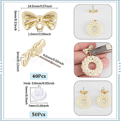 40Pcs Rack Plating Alloy Stud Earring Findings&nbsp;FIND-SC0013-68