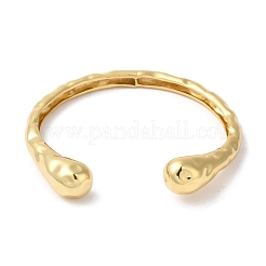 Rack Plating Brass Textured Open Cuff Bangles&nbsp;BJEW-S150-03G