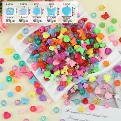 1400Pcs 5 Styles Transparent Plastic Braided Hair & Acrylic Beads Findings Kits&nbsp;DIY-SZ0010-47