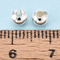 925 Sterling Silver Crimp Beads Covers&nbsp;STER-T008-37S-02