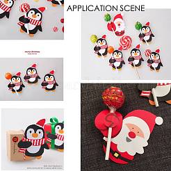 Christmas Theme Penguin Shape Paper Candy Lollipops Cards&nbsp;CDIS-I003-02