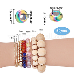 60Pcs Ion Plating(IP) 201 Stainless Steel Beads&nbsp;STAS-PH0004-42