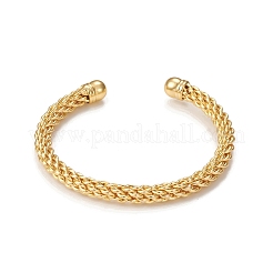 Classic Rack Plating Brass Cuff Bangle&nbsp;LS-BJEW-E071-23G
