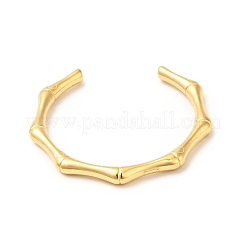 Ion Plating(IP) 304 Stainless Steel Bamboo Open Cuff Ring for Women&nbsp;X-RJEW-I085-10G
