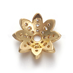 Brass Micro Pave Cubic Zirconia Bead Caps&nbsp;ZIRC-E158-12G