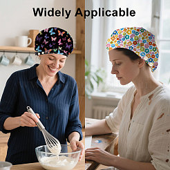 2Pcs 2 Styles Cotton Adjustable Printed Bouffant Hats Working Caps for Women Men&nbsp;AJEW-DR0002-52C