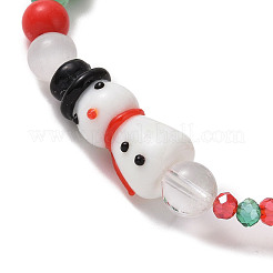 Christmas Tree & Snowman & Mushroom Stretch Bracelet&nbsp;BJEW-TA00257