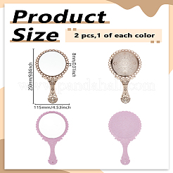 2Pcs 2 Colors Plastic Mirror&nbsp;AJEW-LP0012-13