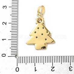Christmas Brass Micro Pave Cubic Zirconia Pendants&nbsp;KK-K305-07C-02