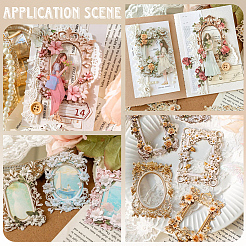 6 Sets 6 Colors Paper Self-Adhesive Lace Stickers&nbsp;DIY-SP0004-94
