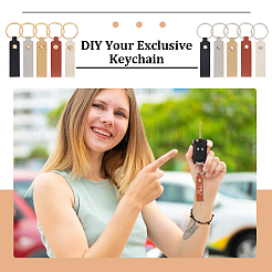 64Pcs 16 Colors PU Leather Keychain&nbsp;KEYC-PH0002-07