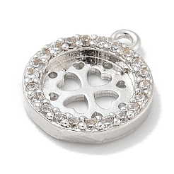 Rack Plating Brass Micro Pave Clear Cubic Zirconia Pendant Cabochon Setttings&nbsp;LS-KK-L224-048P