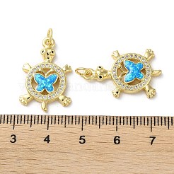 Brass Micro Pave Clear Cubic Zirconia Pendants&nbsp;KK-C045-07G