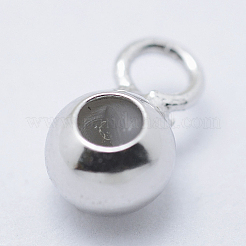 Anti-Tarnish Rhodium Plated 925 Sterling Silver Tube Bails&nbsp;STER-I014-4mm-25P