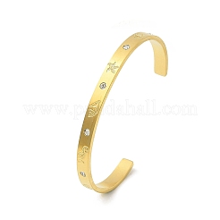 304 Stainless Steel Cuff Bangles&nbsp;BJEW-P348-02A-G