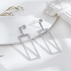 1Piar 304 Stainless Steel Dangle Stud Earrings for Women&nbsp;EJEW-LP0001-21P