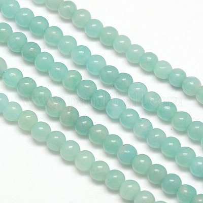 Natural Amazonite Round Bead Strands&nbsp;G-N0081-4mm-17-1