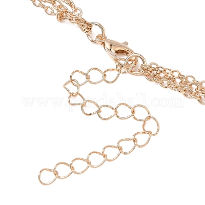 Alloy 3 Layer Necklaces for Women&nbsp;WG9523E-08-1