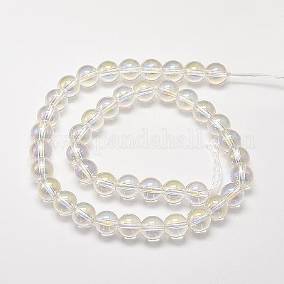 Electroplated Synthetic Quartz Bead Strands&nbsp;EGLA-J061-10mm-AB01-1