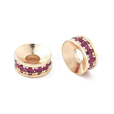 Brass Micro Pave Cubic Zirconia Spacer Beads&nbsp;KK-R216-13KCG-03-1