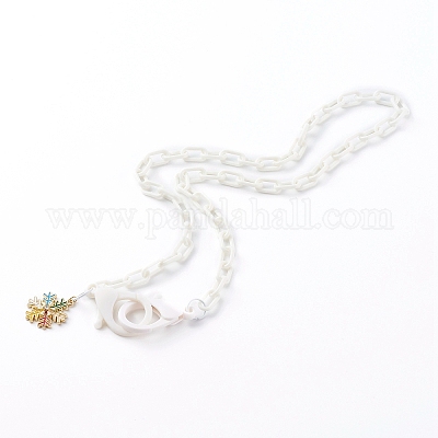 Mixed Shapes Christmas Theme Personalized Acrylic Cable Chain Necklaces&nbsp;NJEW-JN03403-1