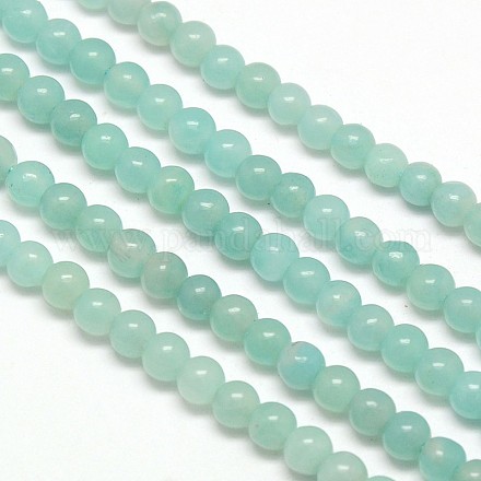 Natural Amazonite Round Bead Strands G-N0081-4mm-17-1