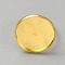 Iron Adjustable Ring Components, Pad Ring Setting, Flat Round, Golden, Tray: 16mm, Inner Diameter: 17mm