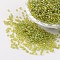 Round Transparent Colors Rainbow Glass Seed Beads, Green Yellow, 12/0, 2mm, Hole: 1mm, about 3306pcs/50g