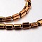 Electroplate Non-magnetic Synthetic Hematite Bead Strands, Rectangle, Copper Plated, 6x4x3mm, Hole: 1mm, about 67pcs/strand, 15.7 inch