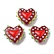 Baking Paint Glass Bumpy Beads Heart, with Enamel, Dark Red, 16~17x18x7mm, Hole: 1.2mm