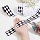 Polyester Rhombus Print Grosgrain Ribbon&nbsp;OCOR-WH0078-141B-3