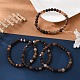 Natural Banded Agate/Striped Agate Bead Stretch Bracelets&nbsp;BJEW-K212-A-003-1