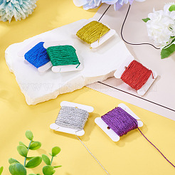 6Pcs 6 Colors 12-Ply Polyester Metallic Embroidery Threads&nbsp;DIY-TAC0020-74