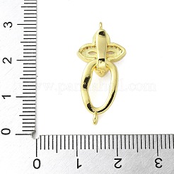 Brass Micro Pave Clear Cubic Zirconia Fold Over Clasps&nbsp;KK-P290-16G