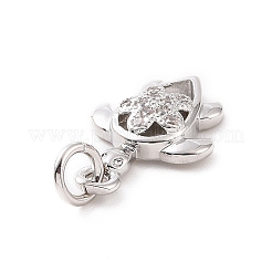 Brass Micro Pave Cubic Zirconia Charms&nbsp;KK-C012-46P