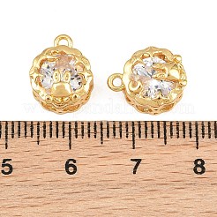 Brass Pave Clear Cubic Zirconia Charms&nbsp;CU-CBA2E4B-05G