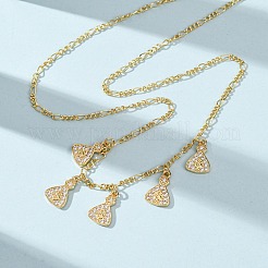 Brass Micro Pave Clear Cubic Zirconia Money Bag Pendant Necklaces&nbsp;NJEW-A071-07G