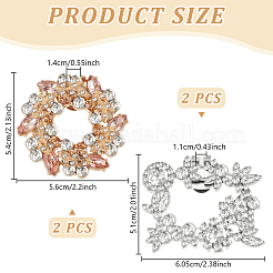 4Pcs 2 Style Alloy Rhinestone Shoe Buckle Clips&nbsp;AJEW-FG0003-32