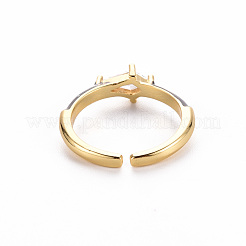 Brass Enamel Cuff Rings&nbsp;RJEW-T016-28B-NF