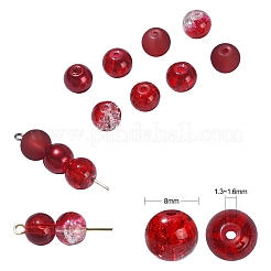 100Pcs Transparent Frosted Glass Beads Strands&nbsp;GLAA-CJ0002-05