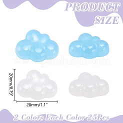 50Pcs 2 Colors Transparent Resin Cabochons&nbsp;RESI-WR0001-15