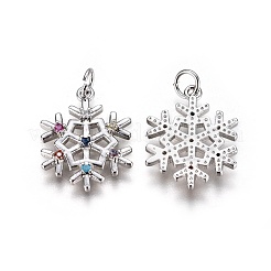Brass Micro Pave Cubic Zirconia Pendants&nbsp;ZIRC-I028-03P