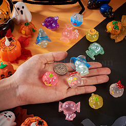 20Pcs 2 Styles Halloween Luminous Resin Display Decoration&nbsp;DJEW-TA0001-34
