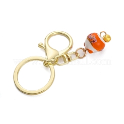 Fortune Cat Porcelain Pendant Keychain&nbsp;KEYC-G064-03D